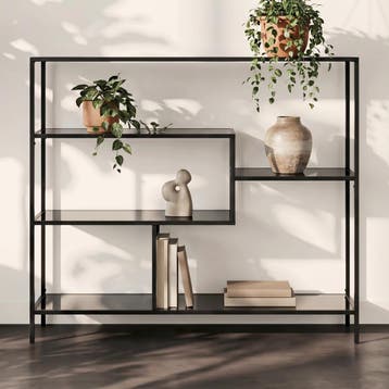 *WOONWINKEL* Kare Design Loft Laag Wandrek Staal Met Glas, Verzenden, Nieuw