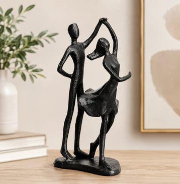 sculptuur, Abstract Dancing Couple Sculpture Romantic Black, Antiek en Kunst
