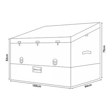 Tuin opbergbox Alanno 52/75x155x64 cm groen en zwart 560L ca, Verzenden, Nieuw