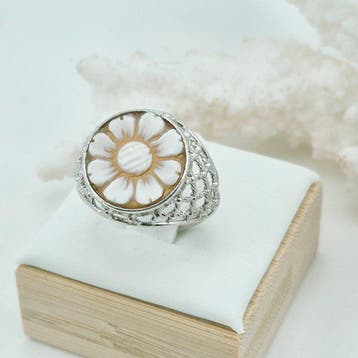 Zilver - Ring - Handgegraveerde camee, Antiek en Kunst