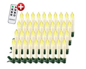 Kerstboomverlichting 40 LED Kaarsen Warmwit (Interieur), Verzenden, Nieuw