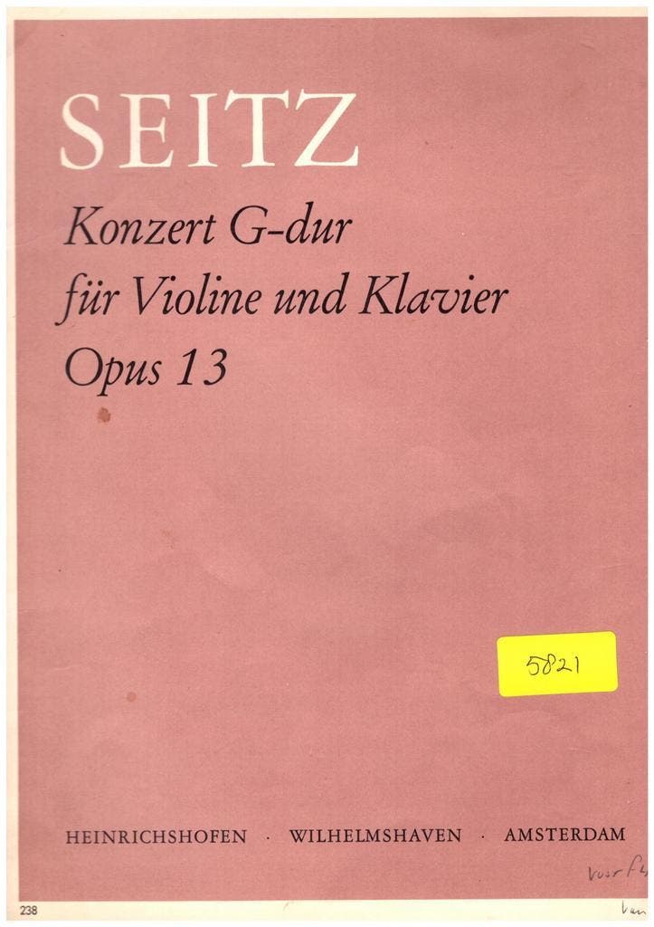 viool - bladmuziek concert (7) [397], Muziek en Instrumenten, Bladmuziek, Viool of Altviool, Artiest of Componist, Gebruikt, Klassiek