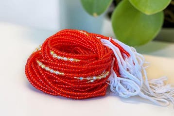 Waist Beads / Afrikaanse Heupketting -  Rood Anwuli (Traditi, Sieraden, Tassen en Uiterlijk, Ophalen of Verzenden, Nieuw