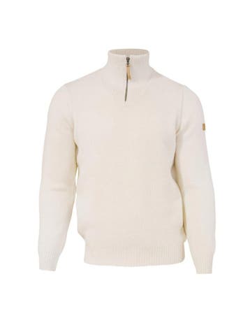 Ivanhoe trui NLS Elm Natural white half zip - 100% zuiver..., Verzenden, Nieuw, Wit
