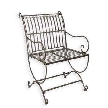 A BROWN IRON ARM CHAIR (Beeldjes - Decoratie, Interieur), Huis en Inrichting, Verzenden, Nieuw