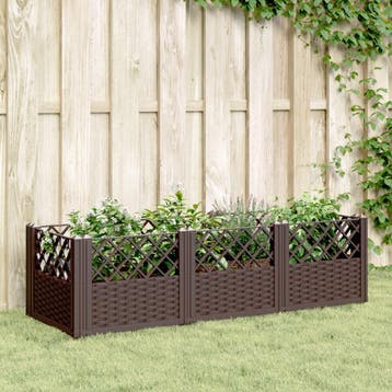 vidaXL Plantenbak met pinnen 123,5x43,5x43,5 cm polypropeen, Verzenden, Nieuw, Kunststof