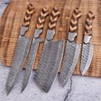 Keukenmes - Rozenhout, Olijfhout, Handgemaakt Gevouwen staal