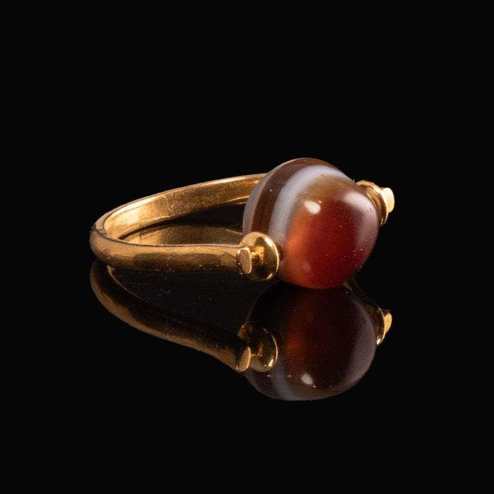 Islamitisch Ring met Ottomaanse oogagaat, Antiek en Kunst, Antiek | Overige Antiek