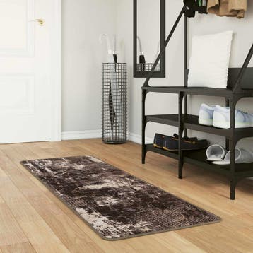 vidaXL Vloerkleedloper MARSA Zwart en Wit 50 x 200 cm, Verzenden, Nieuw, Zwart