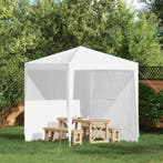 vidaXL Party Tent Zijwand 2 pcs Wit 200 x 195 cm PE en staal, Tuin en Terras, Partytenten, Verzenden, Nieuw