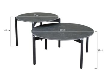 Tucson salontafels 87 cm rond en 67 cm rond keramiek, Ophalen of Verzenden, Nieuw