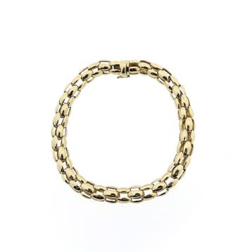Gouden Meshschakel armband (Schakelarmband), Ophalen of Verzenden, Gebruikt, Goud, Goud