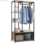 Houten Metalen Kapstok – Vloerstaand Kledingrek met Opbergka, Verzenden, Nieuw