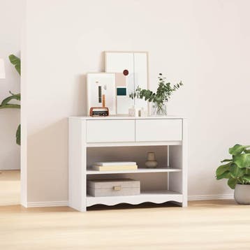 vidaXL Wandtafel Drammen Wit 89,5 x 37 x 73 cm Massief, Verzenden, Nieuw, Grenenhout