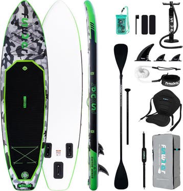 Sup Board - Opblaasbaar Paddle Board - 150 kg - Groen/Zwart, Watersport en Boten, Suppen, Verzenden, Zo goed als nieuw