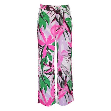 MAC • wijde broek Esther bloemen • 36, Kleding | Dames, Verzenden, MAC, Nieuw, Roze