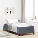 vidaXL Boxspringbed met matras Donkergrijs 90 x 220 cm Stof, Verzenden, Nieuw, Grijs, Stof