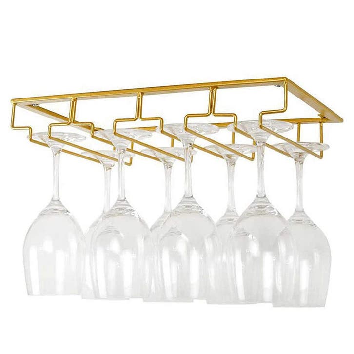Ophangrek Wijnglazen - 12 glazen - Goud kleurig -, Huis en Inrichting, Woonaccessoires | Wijnrekken, Nieuw, Verzenden