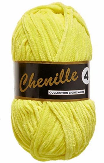 Lammy Yarns Chenille 4 - 512 Neon Geel - Fluweelzacht Gare, Ophalen of Verzenden, Nieuw
