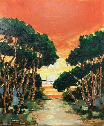 Jiel - Couleurs dun soir sur la Méditerranée.