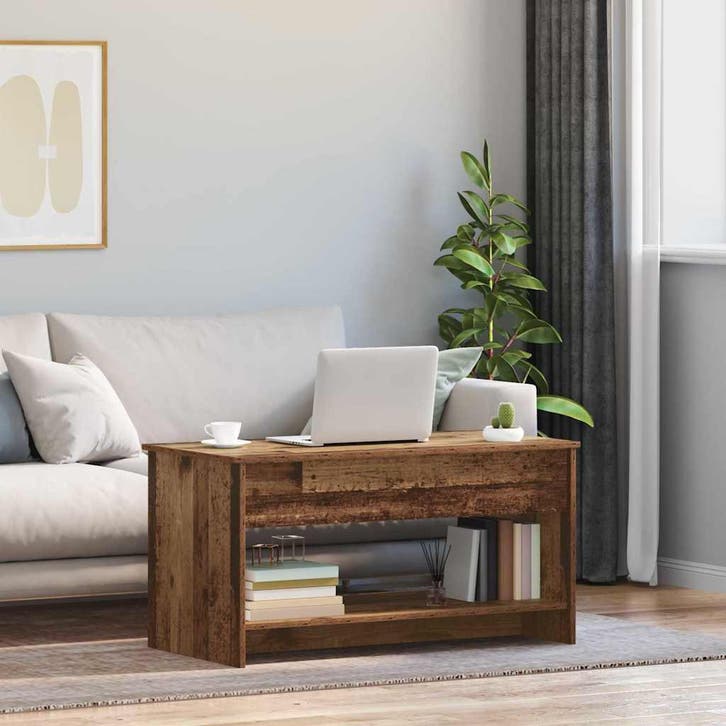 vidaXL Salontafel Oud Hout 80 x 50,5 x 41,5 cm Bewerkt hout, Huis en Inrichting, Tafels | Salontafels, Nieuw, 50 tot 100 cm, Overige houtsoorten