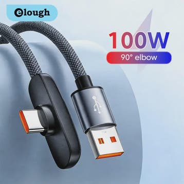 100W USB-C Snellader Kabel met 90Â° Hoek - PD Data Kabel voo, Verzenden, Nieuw
