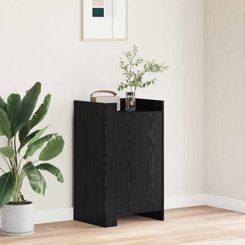 vidaXL Dressoir Zwart Eiken 45 x 35 x 75 cm, Verzenden, Nieuw, Overige houtsoorten, Minder dan 50 cm