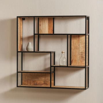 Wandrek Mangohout Bowi 100x100 cm, Huis en Inrichting, Kasten | Wandmeubels, Verzenden, Nieuw, Overige houtsoorten