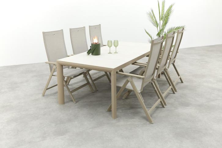 Hartman Napoli/Kings verstelbare tuinset voor 6 personen, Tuin en Terras, Tuinsets en Loungesets, Tuinset, Nieuw, Overige materialen