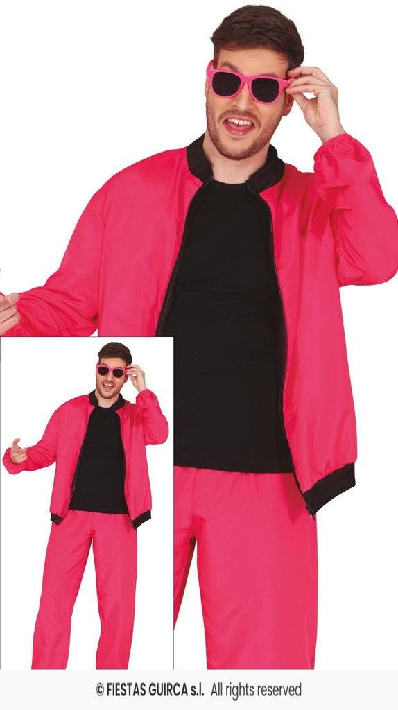 Neon Pink Tracksuit Heren, Kleding | Heren, Carnavalskleding en Feestkleding, Nieuw, Ophalen of Verzenden