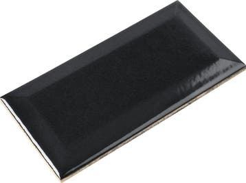 Wandtegel Metro 3D La Cueva Porto Zwart Glans 7,5x15, Nieuw, Minder dan 20 cm, 10 m² of meer, Wandtegels