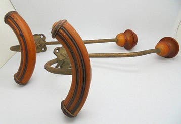 Set kapstokhaken (2) - Hout, IJzer - Antieke haakjes, Antiek en Kunst, Curiosa en Brocante