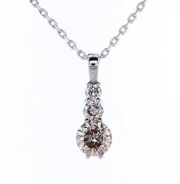 Zonder minimumprijs - Ketting met hanger - 14 karaat Witgoud
