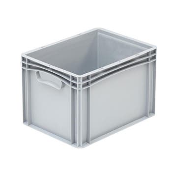 Euronorm Bak 400x300x270 mm 26 liter Grijs Dichte Grepen, Verzenden