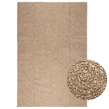 vidaXL Vloerkleed ZIZUR binnen en buiten 160x230 cm jute, Huis en Inrichting, Verzenden, Nieuw, Bruin