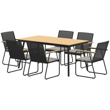 Zitgroep 7-delig Metaal Eetgroep Voor 6 Personen Eettafel Me, Verzenden, Nieuw