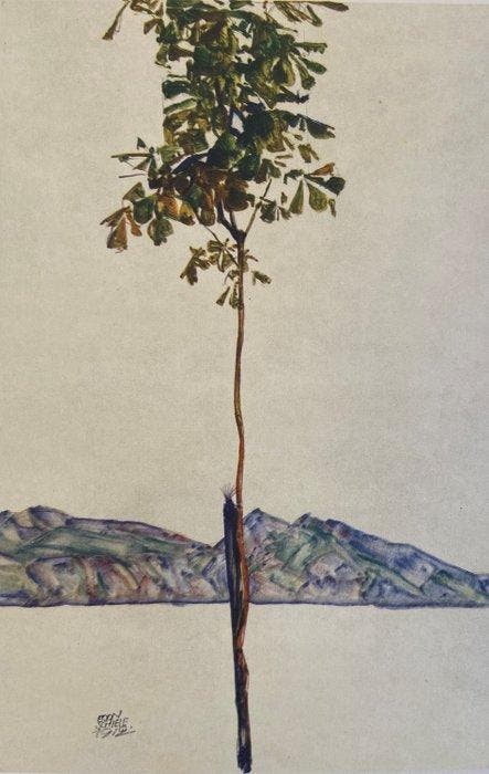 Egon Schiele (1890-1918), after - Kastanienbaum am Bodensee, Antiek en Kunst, Antiek | Overige Antiek
