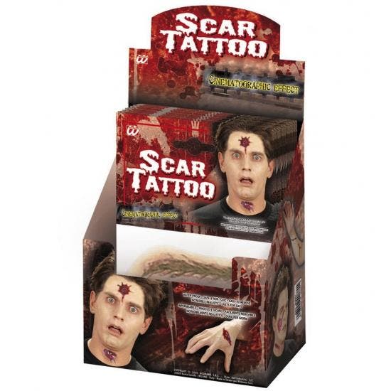 Tattoo littekens van wonden/littekens - Schmink, Hobby en Vrije tijd, Feestartikelen, Verzenden