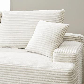 Coredo Bank - Corduroy bekleding - Links - Crème, Huis en Inrichting, Banken | Bankstellen, Verzenden, Nieuw