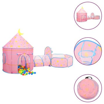 vidaXL Kinderspeeltent met 250 ballen 301x120x128 cm roze, Verzenden, Nieuw