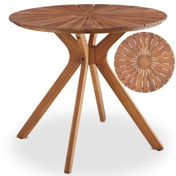 Tuintafel Pollensa, rond, weerbestendig, massief acaciahout, Verzenden, Nieuw