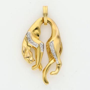 Hanger - 8 karaat Geel goud Diamant (Natuurlijk)