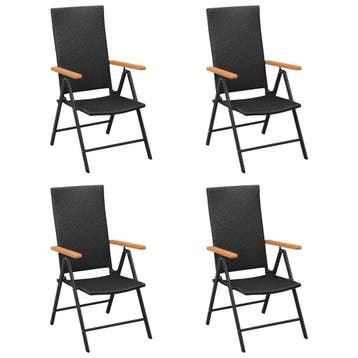 Tuinstoelen 4 st - Poly Rattan | Retourdeal 35% Korting, Tuin en Terras, Ophalen of Verzenden, Zo goed als nieuw, Rotan, Inklapbaar