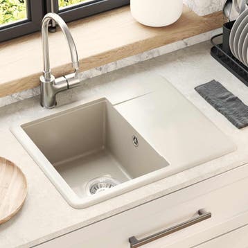 vidaXL Wasbak Beige 560 x 460 mm 80% Kwarts en 20% Hars, Verzenden, Nieuw