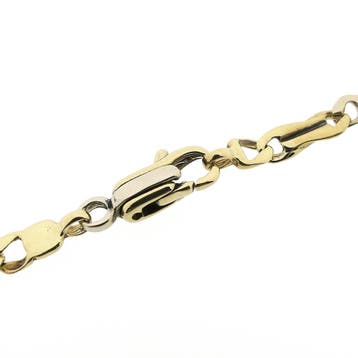 Bicolor gouden infinity schakelketting, Sieraden, Tassen en Uiterlijk, Ophalen of Verzenden, Gebruikt, Goud, Goud