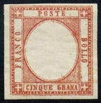 Napolitaanse provincies 1861 - 5 grana zonder afbeelding met, Gestempeld