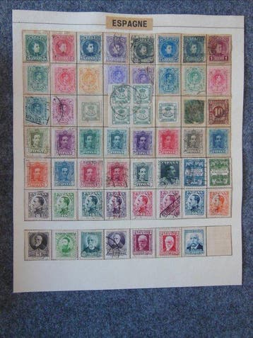 Spanje 1853/1988 - Gevarieerde collectie met oa oud, Postzegels en Munten, Gestempeld