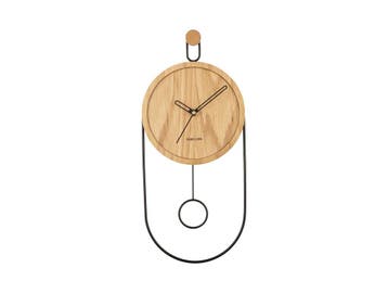 Karlsson Wandklok Swing licht hout, Verzenden, Nieuw