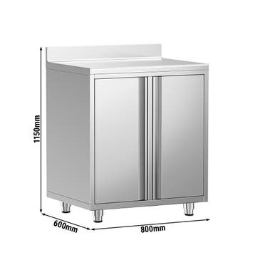 GGM Gastro | Gesloten RVS werktafel - 800x600mm - met 2 |, Verzenden, Nieuw in verpakking, Meubilair