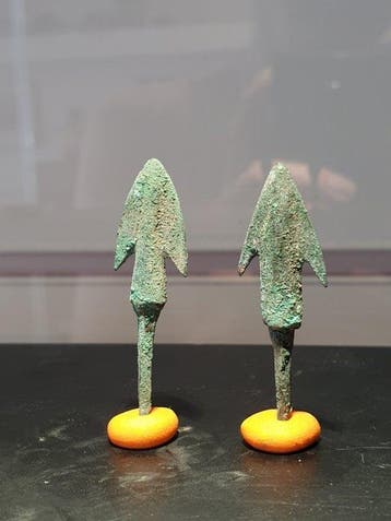 Bronstijd Brons Paar pijlkoppen - 4.4 cm (Zonder
